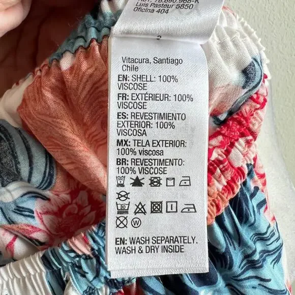 New Roxy She Cares Floral Maxi Skirt Women's S Tropical Beach Swim Hawaiian - Picture 11 of 11